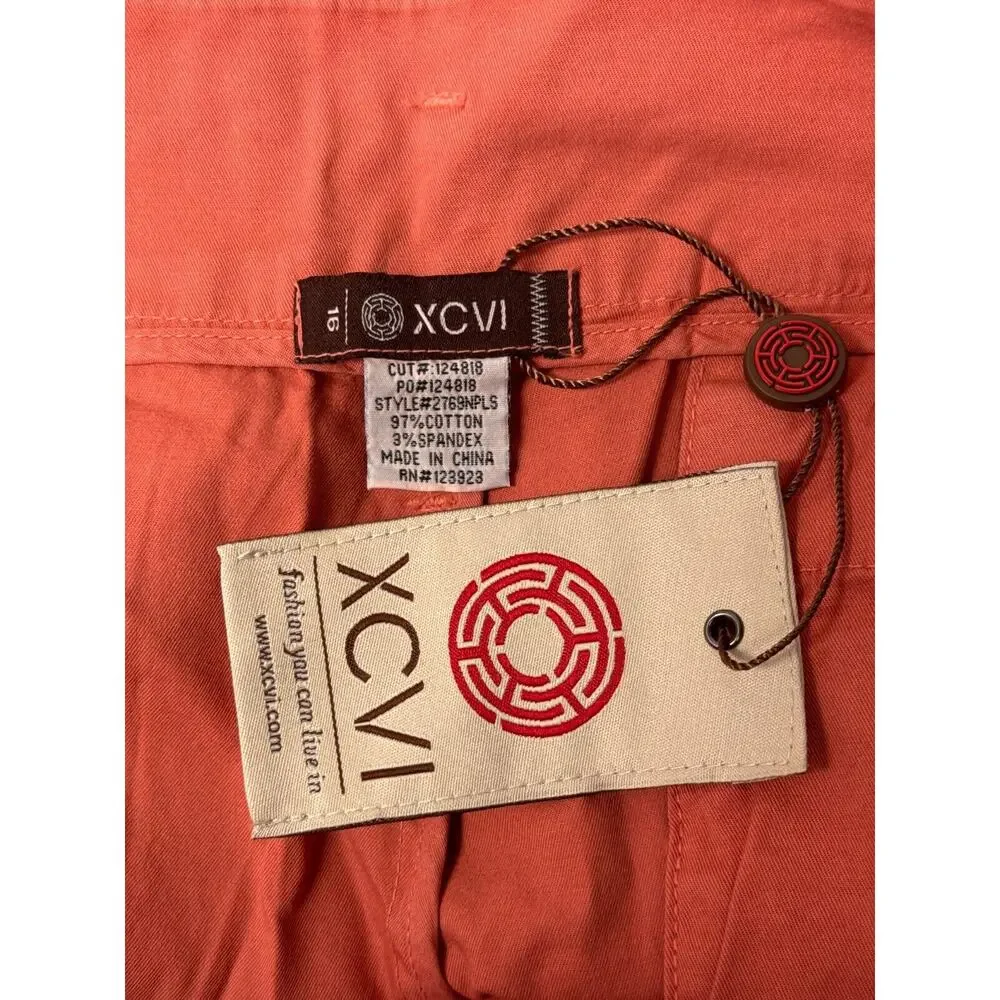 New XCVI Pants 16 Womens Pink Wide Leg High Rise Lightweight - Picture 6 of 6